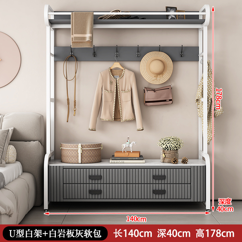 Dormitorio vertical percha de ropa bolsa suave percha de ropa casera de cuero real percha de ropa de piso percha de ropa gabinete de almacenamiento multifuncional image 25