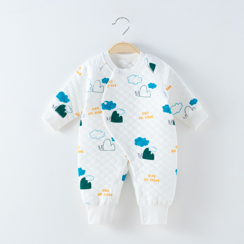 Bebé recién nacido vaina algodón recién nacido bebé primavera y otoño invierno ropa manga larga tocando fondo sin hueso mono mameluco