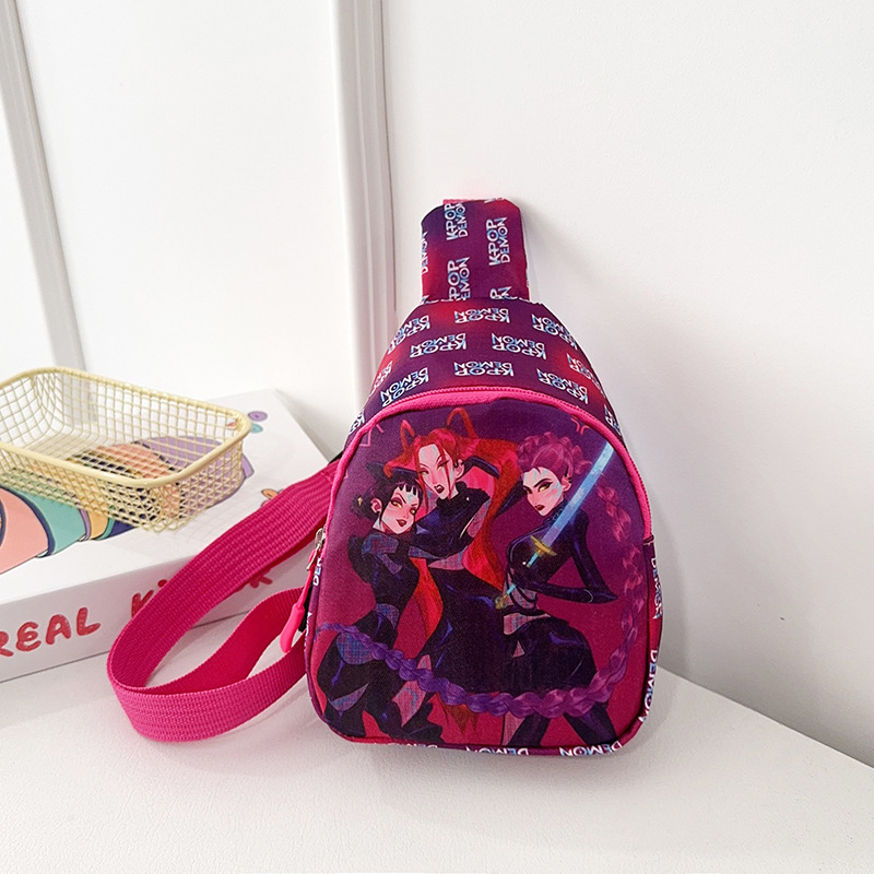 Comercio exterior 2026 nuevo KPOP bolso de pecho de dibujos animados para niños, mochila de moda para niños y niñas, jardín de infantes lindos bolsos de hombro