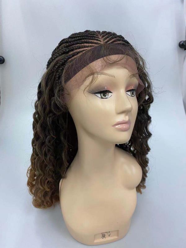 Pelucas de encaje delantera de cuatro trenzas de hueso de pescado trenzas de seda japonesa trenzadas de encaje 4 platLW0424