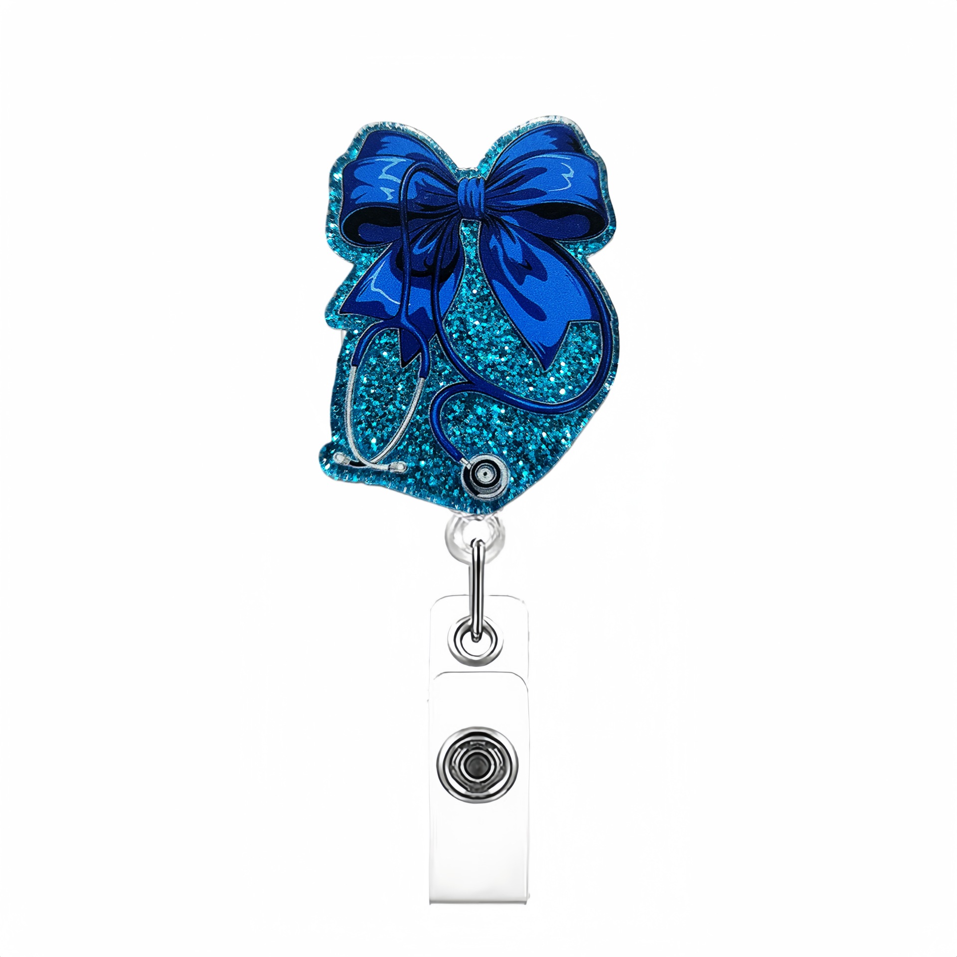 파란색 배경에 파란색 청진기