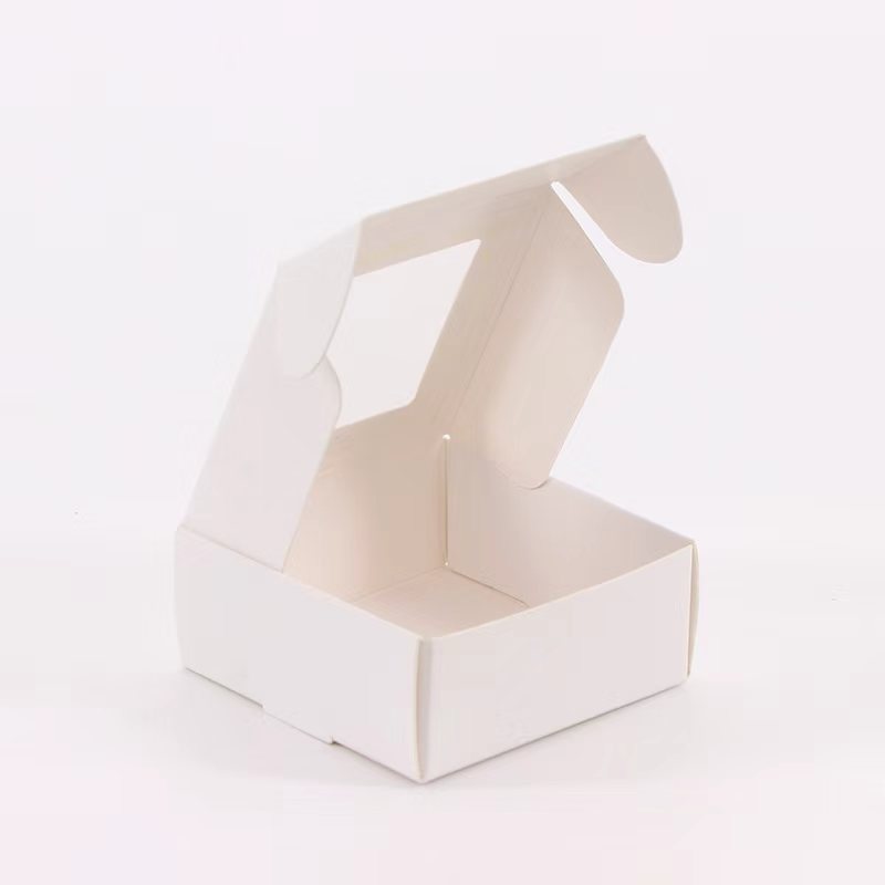 既製品の窓付き黒白牛革紙飛行機型ボックス、石鹸や茶葉など汎用折りたたみ包装箱、ジュエリー用紙箱のカスタム製作