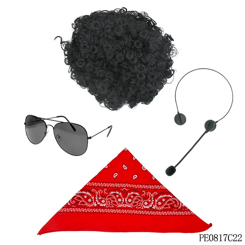 Set, glasses, wig, scarf, 70 years