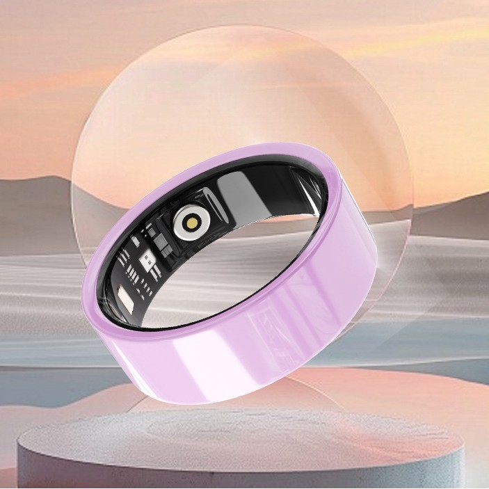 跨境爆款陶瓷智能戒指多功能健康心率监测睡眠分析运动蓝牙AI指环