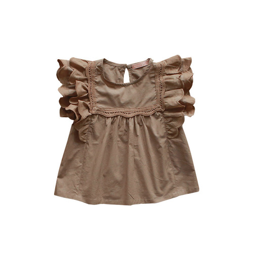 Baby Floral Collar Shirt Summer New Korean Children's Clothing 3-10 Years Old Girls Baby Pure Cotton Princess T-Shirt Dropshipping One Piece