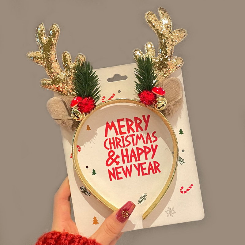 Bonito Minnie arco de cabeza de Navidad mujer dulce cabello fijación de cabello fiestas de cabello adornos de tocado