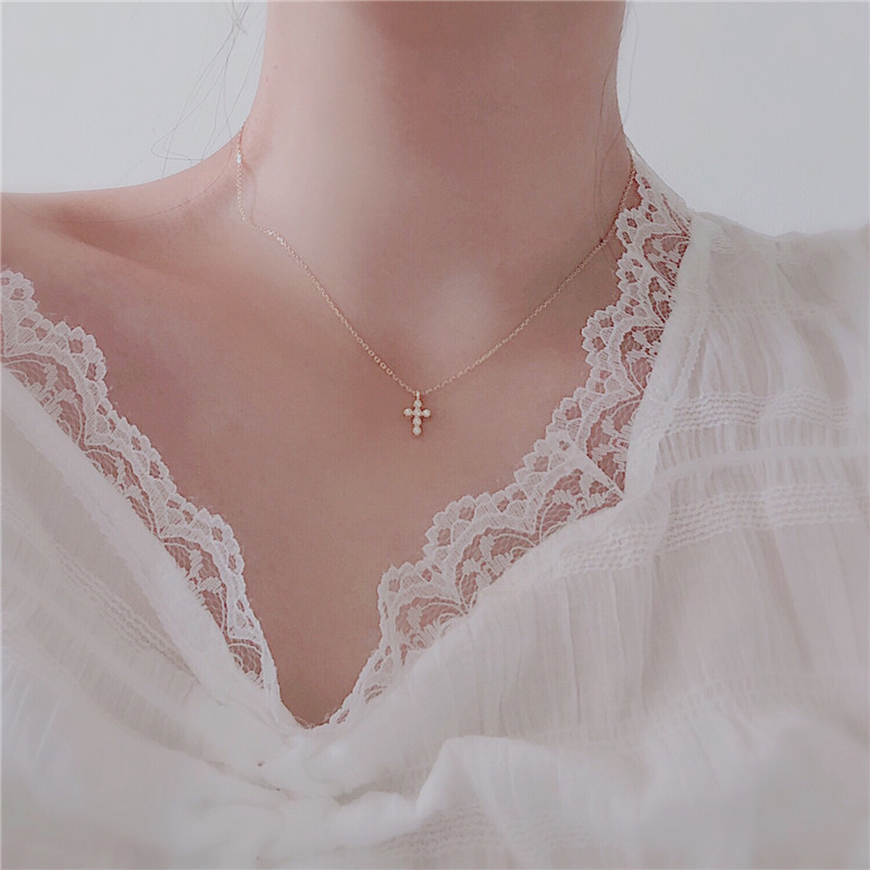 5g Weight 925 Sterling Silver Pendant Material 925 Sterling Silver Cable Chain Cross Pendant Necklace