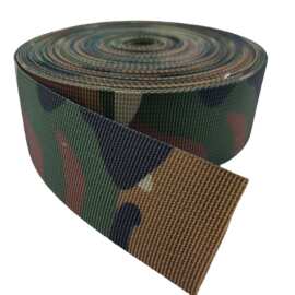 现货迷彩热转印织带3.8厘米仿尼龙美国纹细坑军绿迷彩织带1.1MM厚