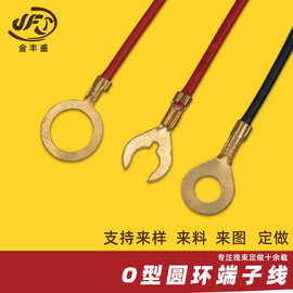 JFS定做地环导线接地线 配电箱接线柱导线 加工冷压O型圆环端子线