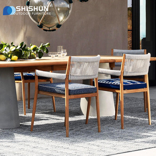 Outdoor leisure teak tables and chairs restaurant courtyard open-air garden sun room solid wood outdoor villa hotel furniture