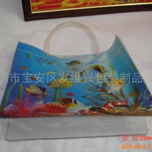 防水手提袋,礼品袋卡通手提袋袋透明PVC胶袋彩色手提袋