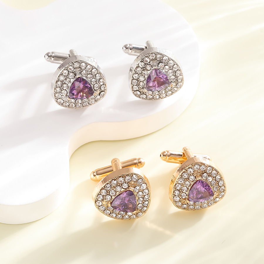 new triangle diamond cufflinks fashionable French business shirt cuff nail cufflinks_voghion.com