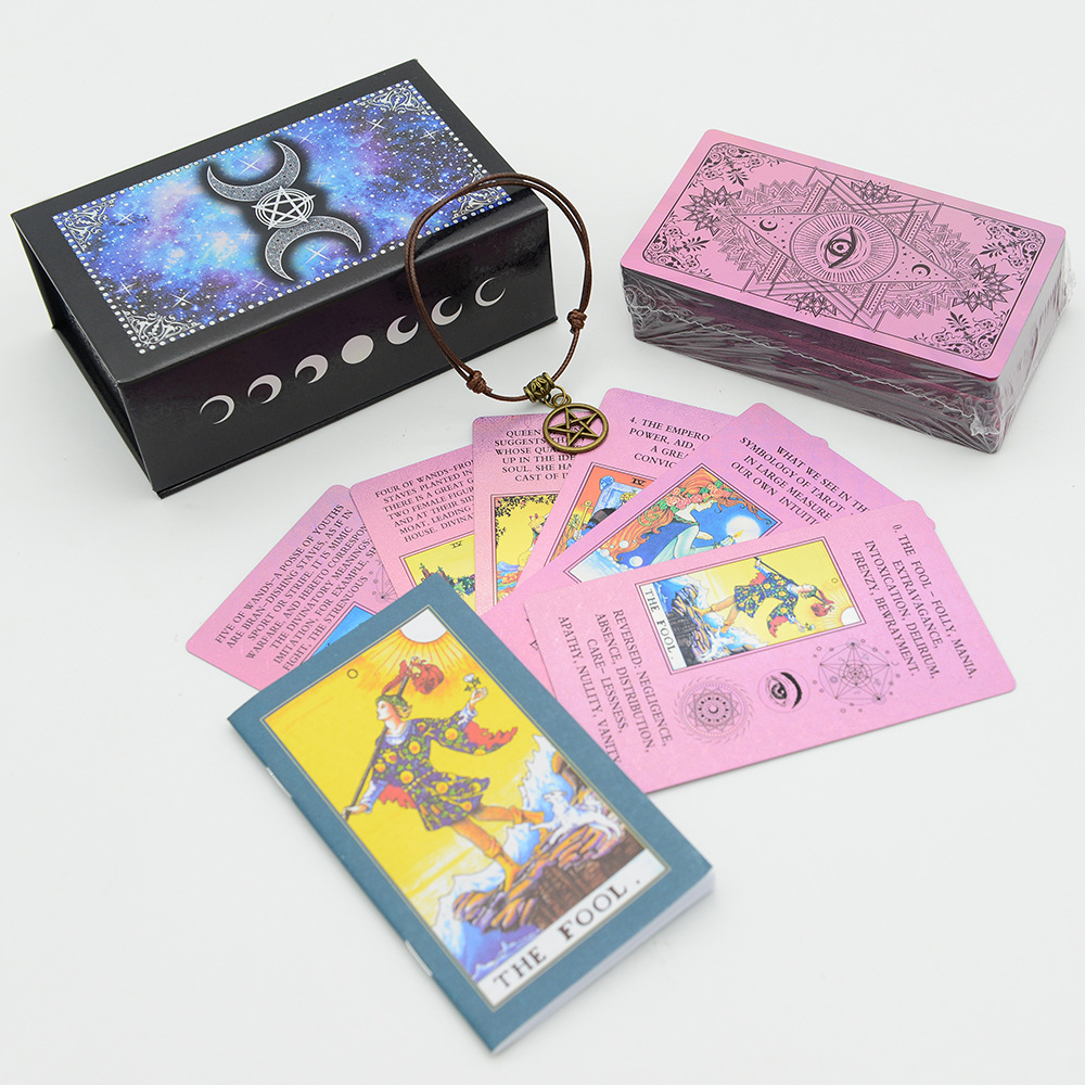 Gold Foil Tarot Cards Set Six Colour Eye Moon Board Game Cards_voghion.com