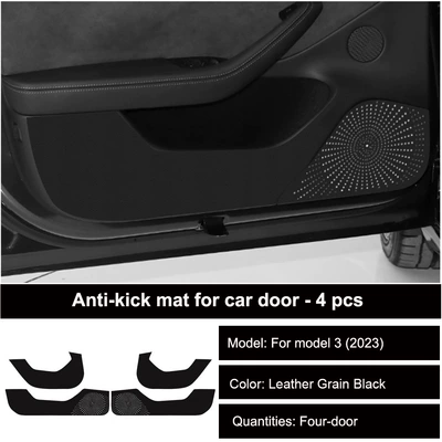 Other Automotive Interior Supplies car door anti-kick pad door - 2023-model-3-new-car-door-leather-black