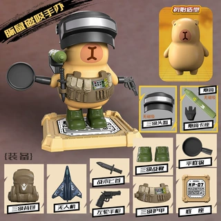 跨境武装磁吸机甲钢铁卡皮巴拉终局指令水豚公仔创意摆件男孩玩具