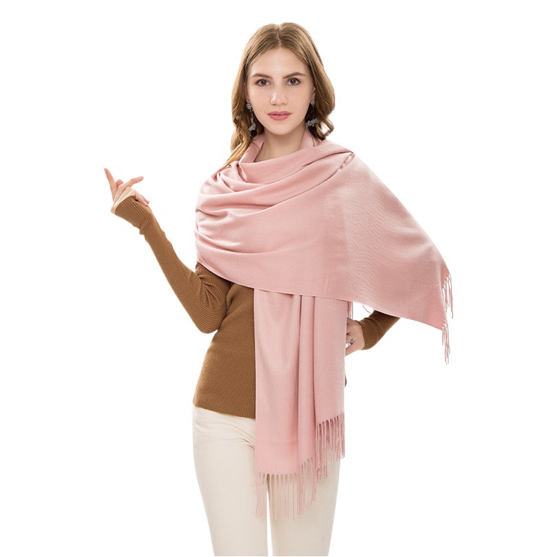 Autumn and winter new solid color scarf shawl women manufacturers wholesale warm fashion monochrome brushed cashmere scarf