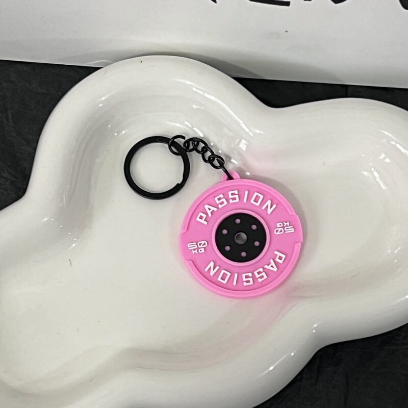新款迷你健身器材创意钥匙扣礼品配饰环保软胶韩系背包挂件装饰品|undefined