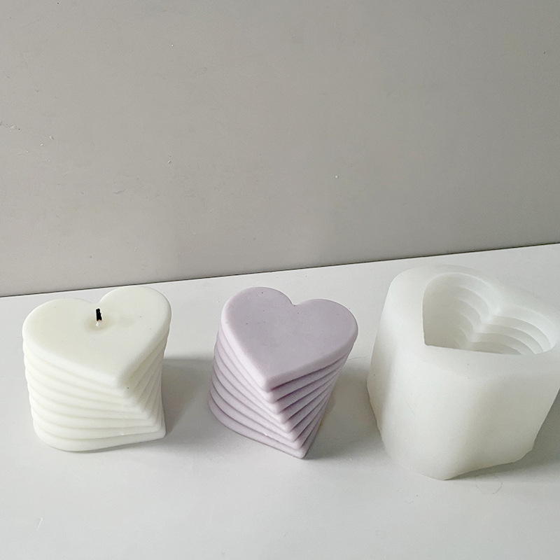 Superposición giratoria amor vela molde INS amor coreano aromaterapia vela hecha a mano jabón yeso epoxi molde