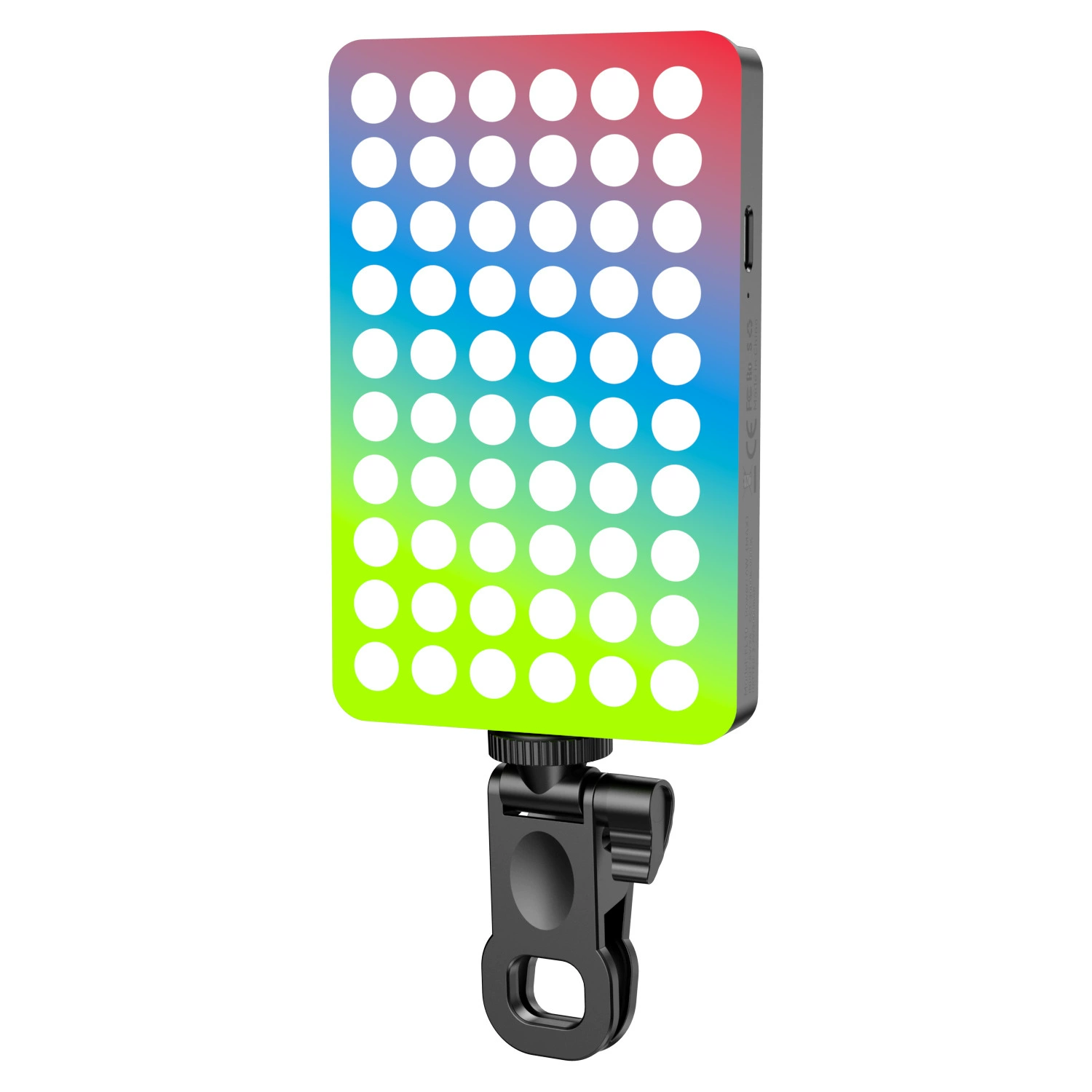 Портативная светодиодная вспышка RK12, 1000 мАч, RGB и белый свет, совместим с зажимом и штативом
