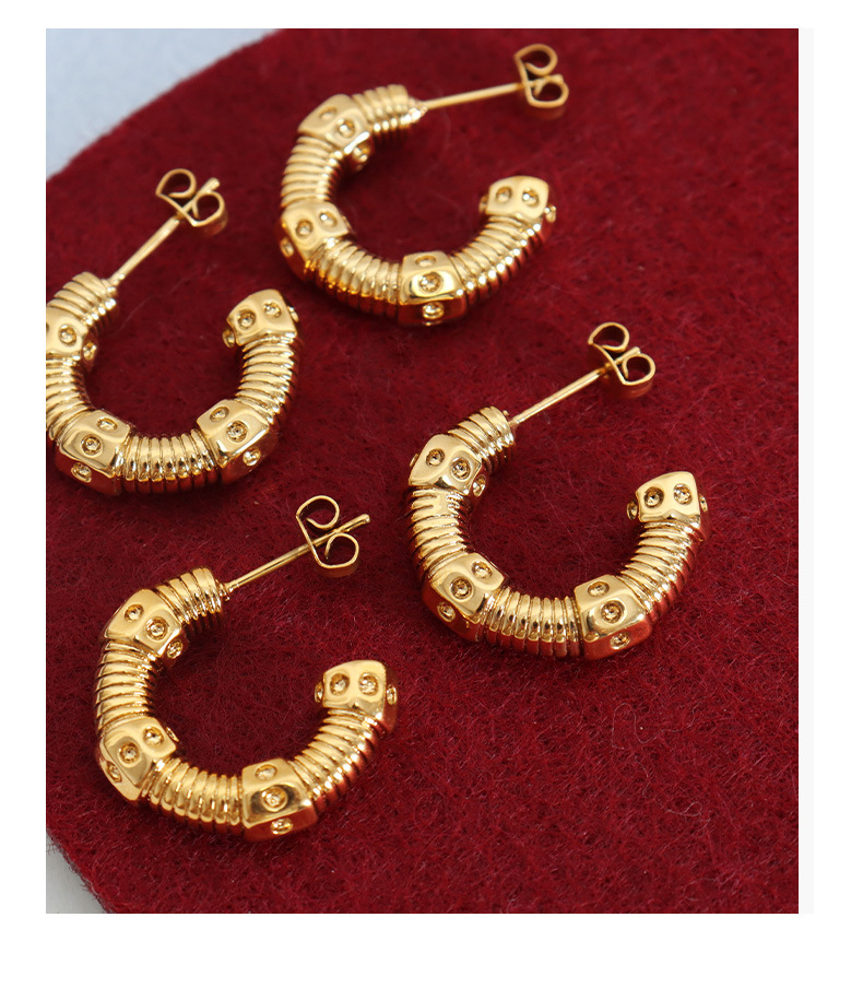 Sugar Cube Earrings Titanium Steel Versatile Niche Earrings_voghion.com