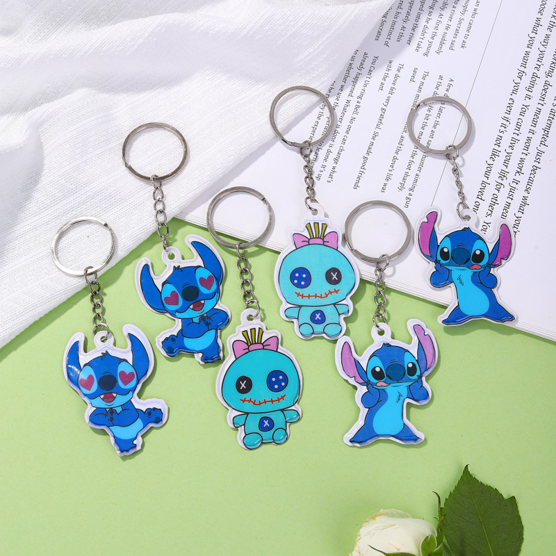 Cute llavero Stuy Boy dibujos animados colgante kt gato Mickey Minnie patrón accesorios bolsos de estudiantes