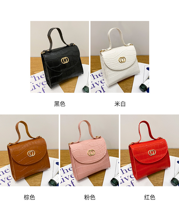 ladies hand bag 女包2021新款圈圈鳄鱼纹手提小方包休闲手机小包详情7