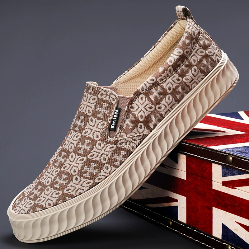 Мужские повседневные слипоны из канваса, осень 2025, новинка, модные, универсальные, удобные, на плоской подошве