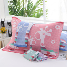 批发三层纱布枕巾棉成人提花家用卡通学生透气柔软枕厂家亲肤