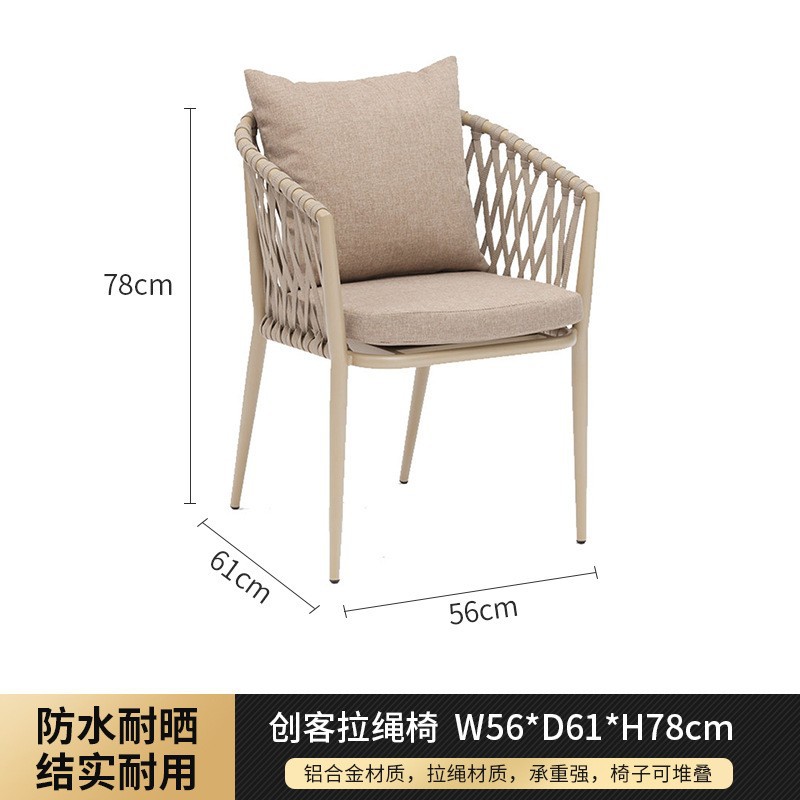 Mesa y silla de madera de plástico al aire libre balcón jardín al aire libre patio ocio al aire libre combinación moderna simple mesa y silla de aleación de aluminio