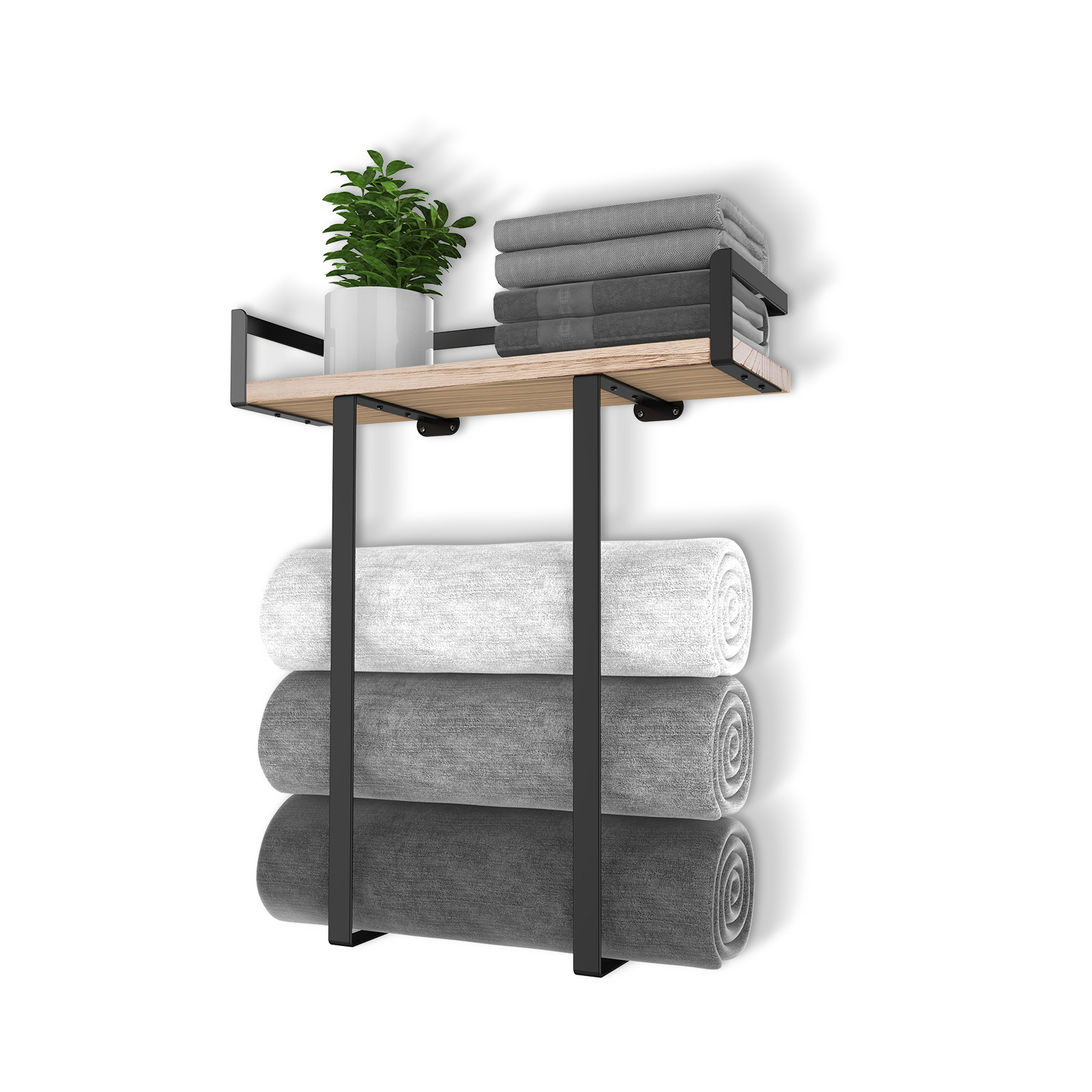 亚马逊跨境卫生间壁挂毛巾架浴室浴巾毛巾收纳架免打孔浴巾置物架