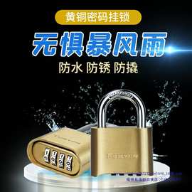 密码挂锁全铜锁防水防锈防撬大门仓库锁头宿舍柜门防盗加长锁