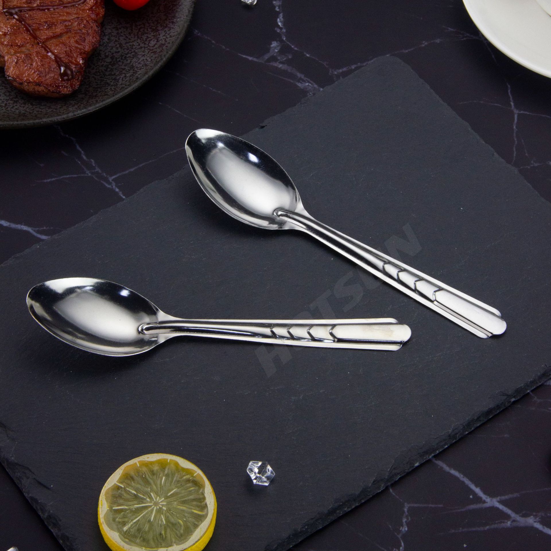 不锈铁四节花勺子泰国沙滩超市地摊刀叉勺 TK步步高大排档调羹