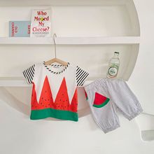 包邮夏款清仓特价1974西瓜短裤1968西瓜短袖男女童中性套装