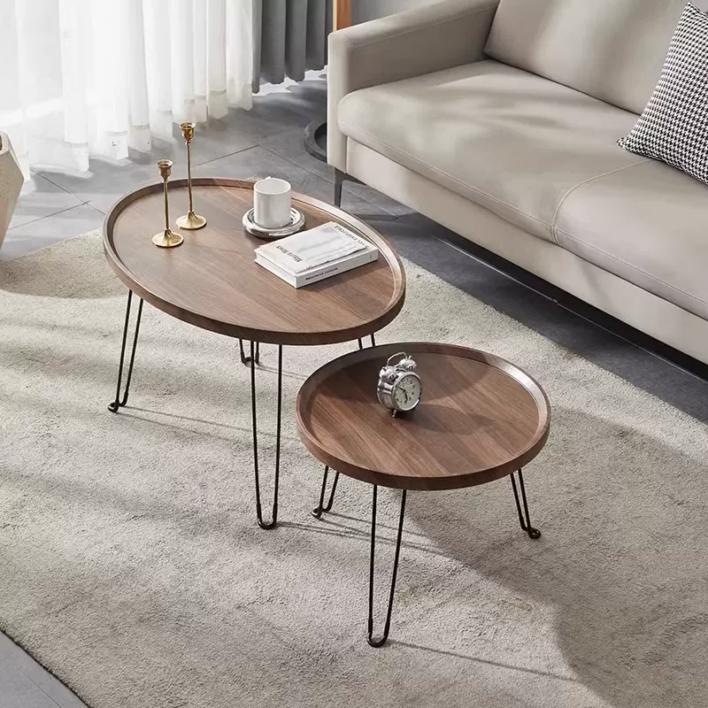 严选工厂折叠北欧民宿边几桌简易圆形小桌子家用客厅小户型茶几桌