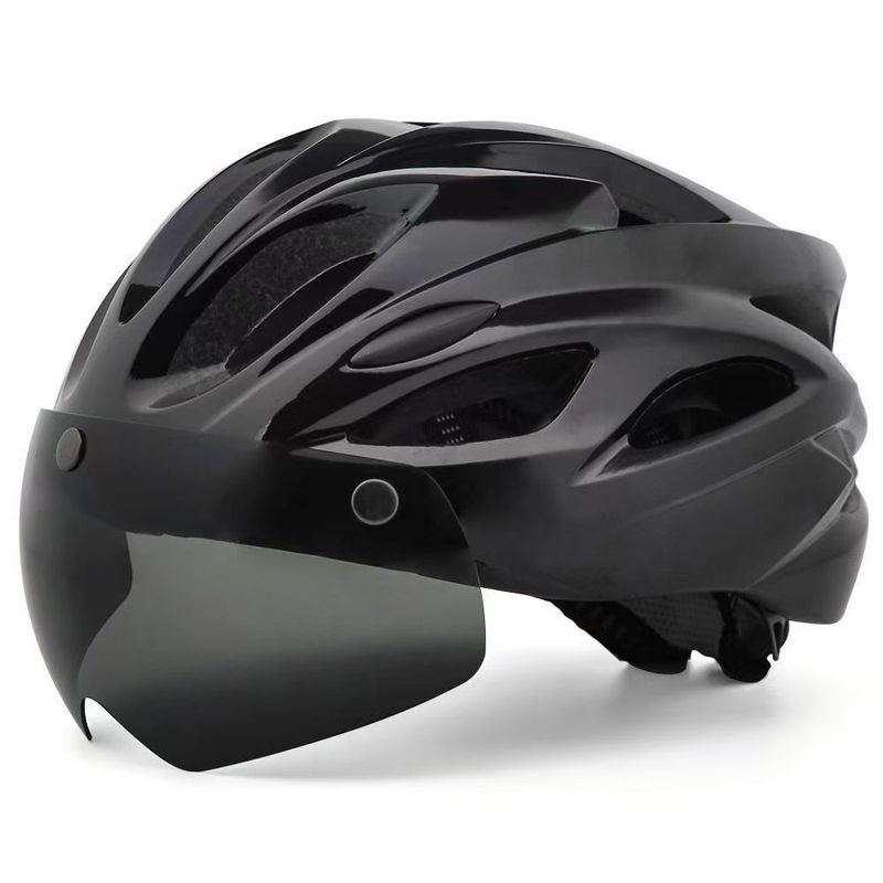 工場卸売自転車マウンテンバイクロードバイク新しいサイクリングヘルメット磁気ゴーグル一体成型ヘルメットテールライト|undefined
