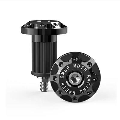 Motorcycle Handlebar Plug Modified Accessories Ghost Scooter Decorative Handle Plug Throttle Grip Anti-drop Plug (Motorcycle Handle Cover) - a-pair-of-printed-handle-plugs-black