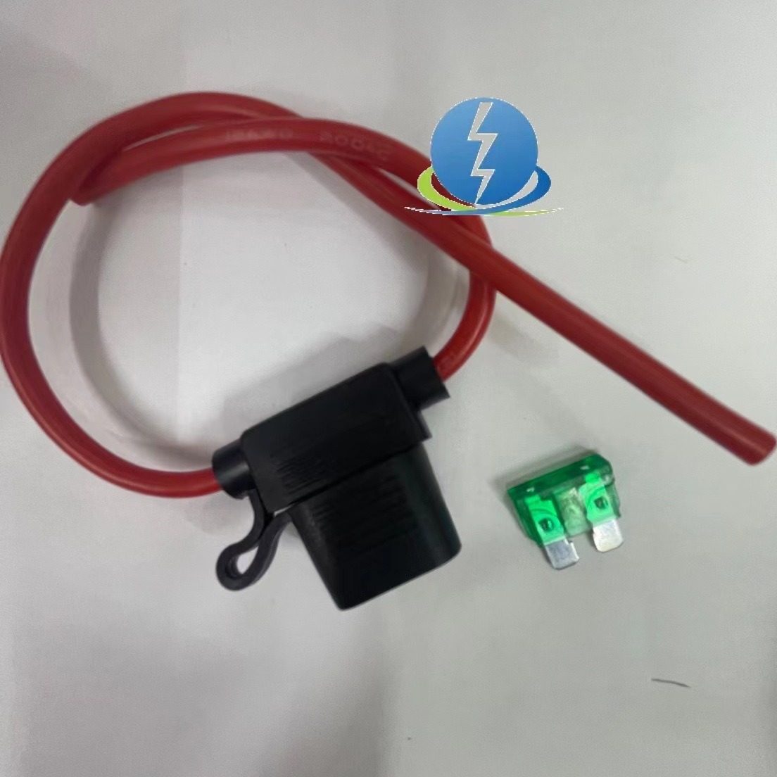 XHX001中12圆黑头红线10CM+20CM特软硅胶线保险盒防水座保险丝座