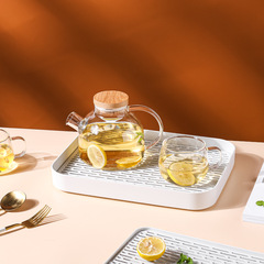 BB4C批發塑料瀝水托盤長方形家用放茶杯水杯水壺杯子汲水濾水