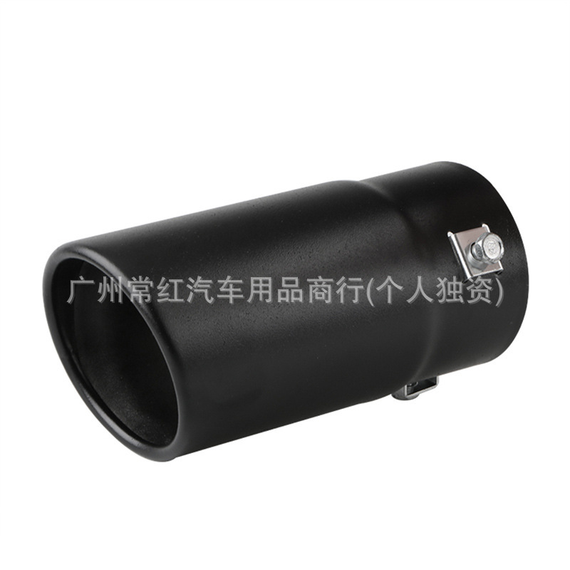 跨境新款汽车改装排气管单管双层加厚碳纤纹尾喉消音器排气鼓尾管|undefined