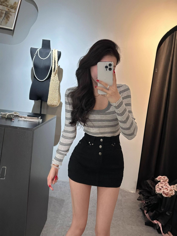 美式辣妹牛仔短裙女夏季新款浅色高腰显瘦修身a字包臀半身裙1812|undefined
