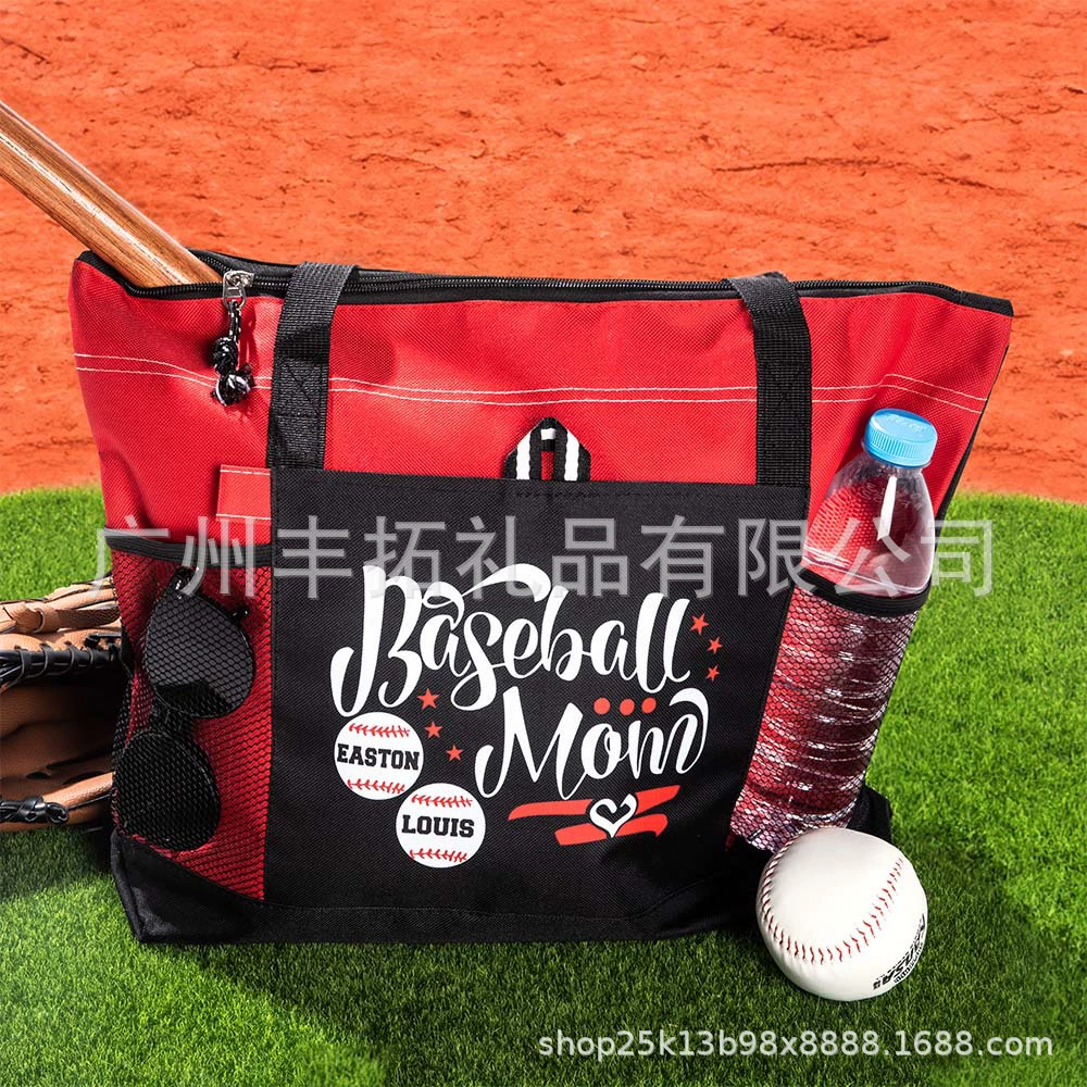 Легкая большая сумка из ткани Оксфорд для мамы по бейсболу или софтболу с именем