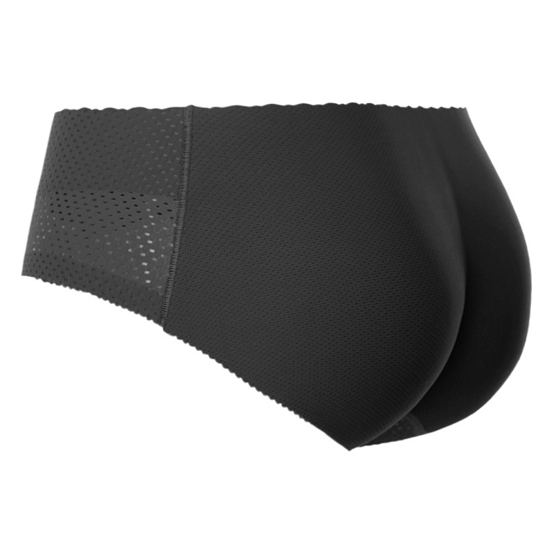 Levantamiento de cadera falso trasero acolchado ropa interior cintura alta vientre Pantalones mujer cadera-Levantamiento de cadera engrosada melocotón fino ropa interior de cadera