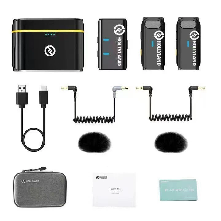 Беспроводной петличный микрофон Hollyland Lark M2, два передатчика, варианты USB/Lightning/TRS