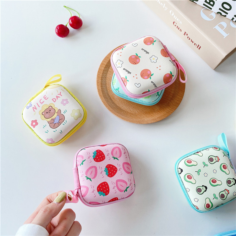 Fruit Wireless Headset Storage Bag Data Cable Digital Change Organize Box Small Gift Waterproof Drop-resistant Cartoon Women