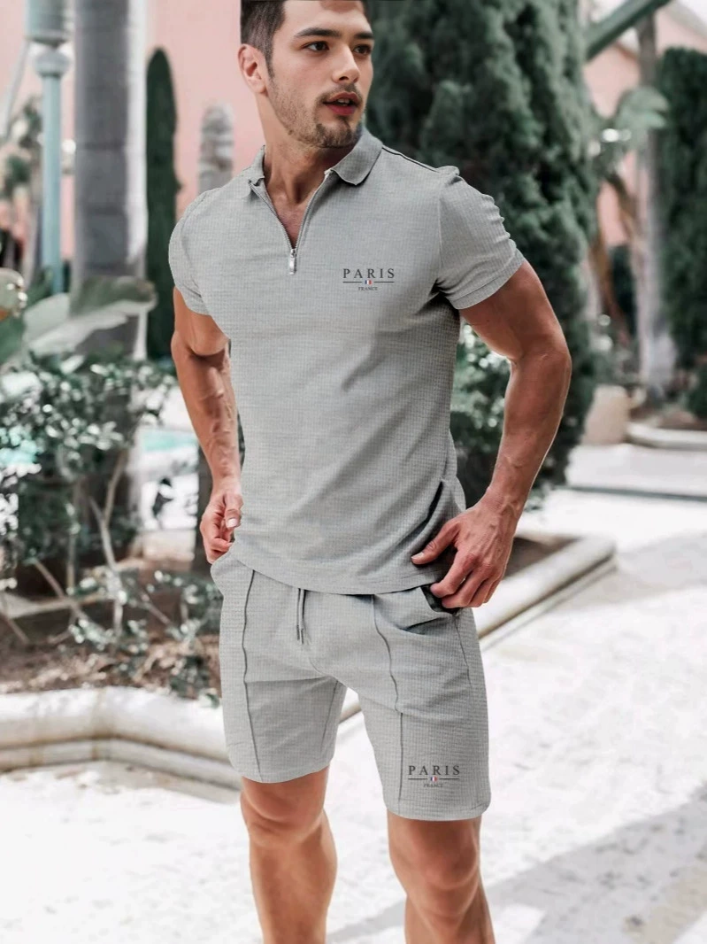 Shorts, trousers, summer set, T-shirt for leisure, European style, with short sleeve, oversize