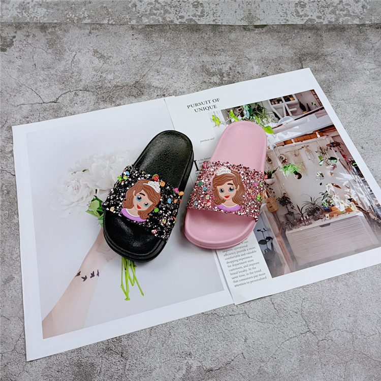 Princesa Aisha zapatillas de niña verano antideslizante dibujos animados suave Fondo Moda niños zapatillas