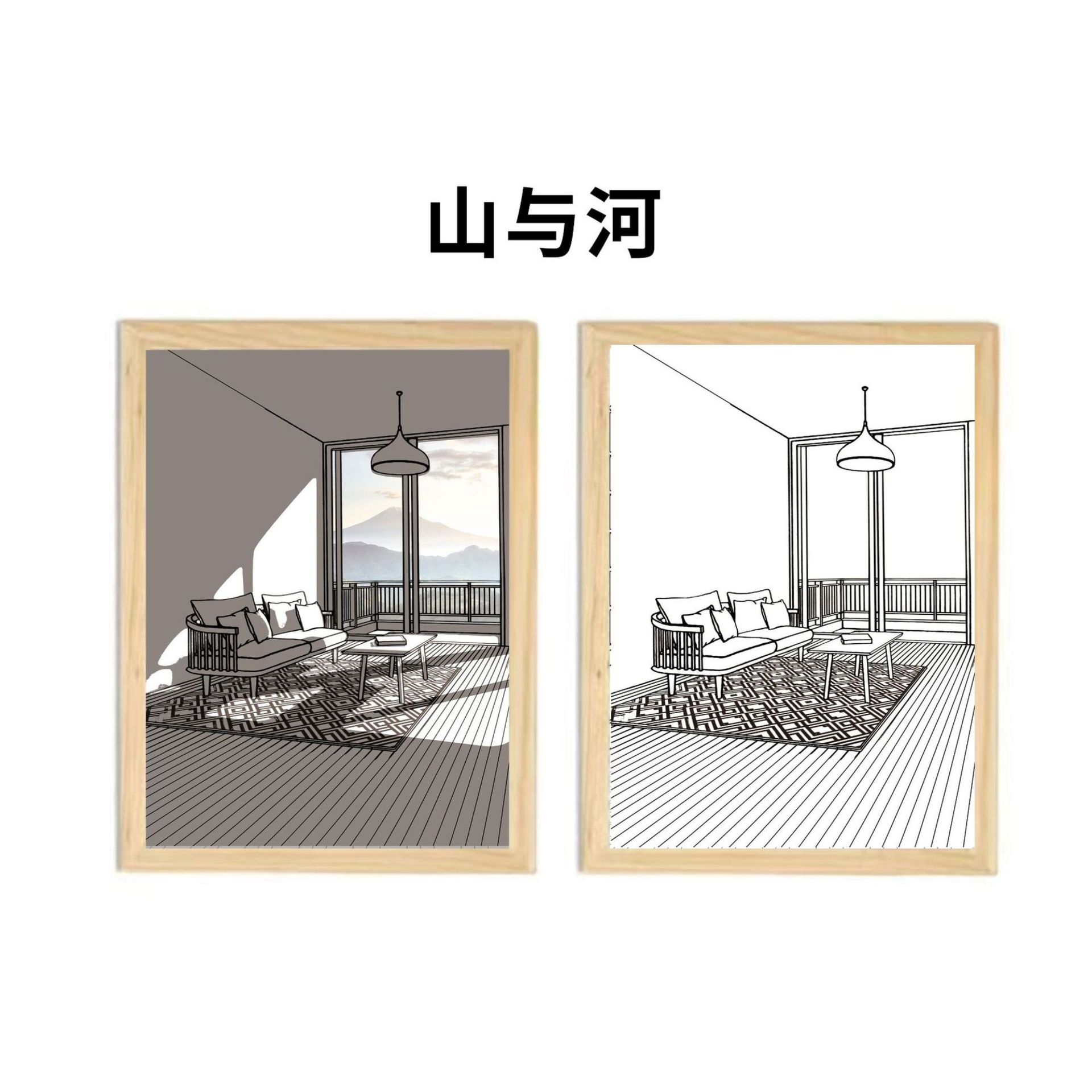 산과 강(3색 S사이즈) 17x23cm