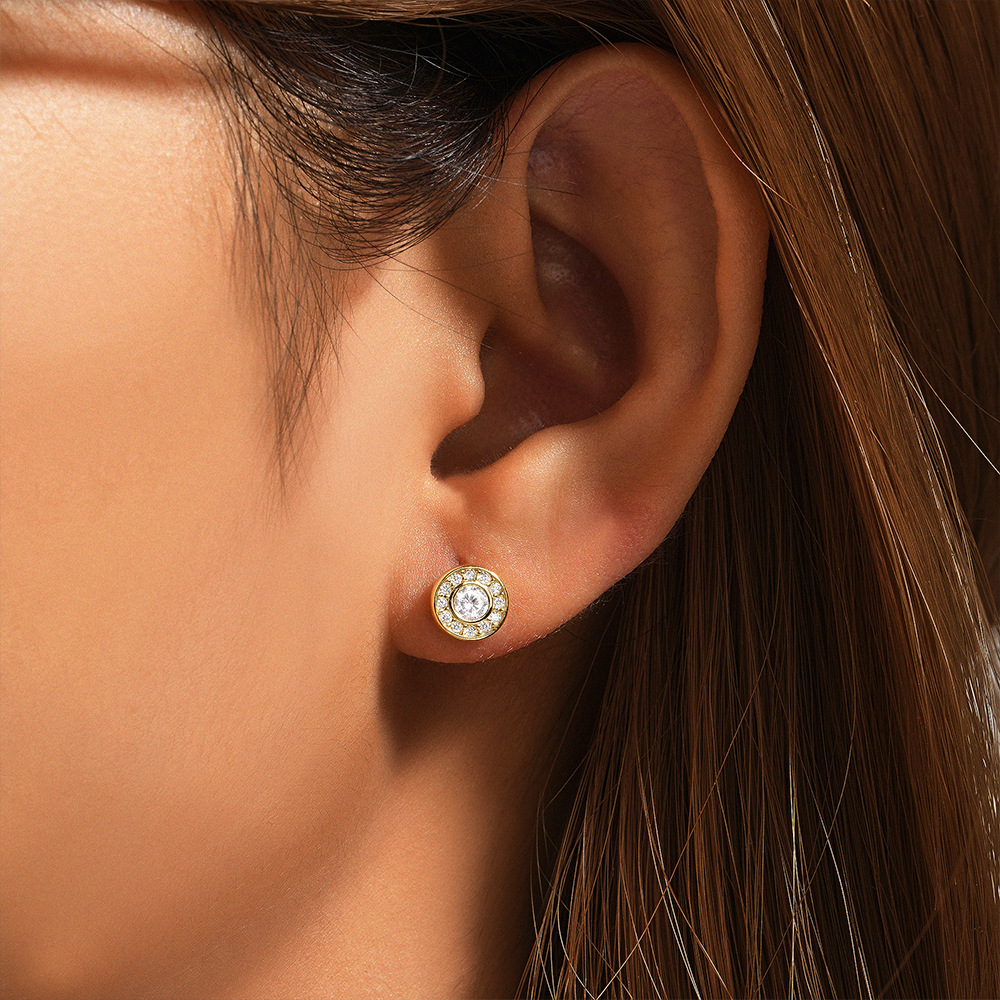6g Weight 925 Sterling Silver Ear Needle Material Zircon Inlay Material Ear Studs Classification 1 Pair Quantity Daily, Street Occasion 925 Sterling Silver Material Geometric Pattern Women's Gender Plating, Inlay Design Simple Style Style 1 Pair 925 Sterling Silver Zircon Geometric Ear Studs 5
