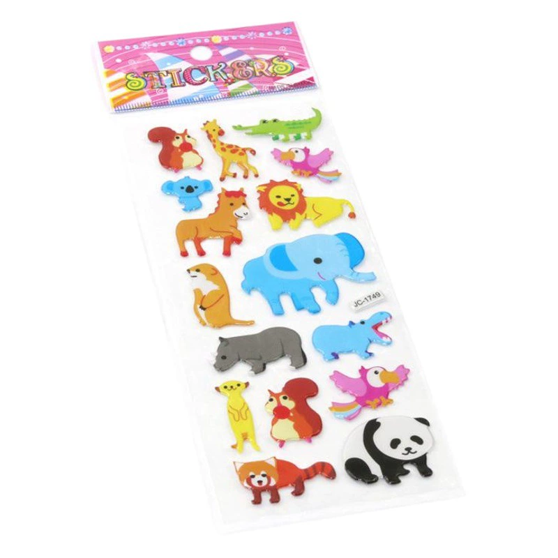 Прямая поставка с фабрики, Детский мультфильм, головоломка с животными, раннее образование, 3D трехмерные наклейки, детский сад, награда, Пузырьковые наклейки, детские наклейки