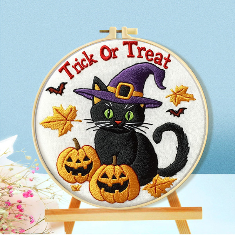 Mona Lisa real bordado de bordado cruzado Halloween colección de bordado simulación de dibujos animados nueva decoración de bordado de hilo de vacaciones